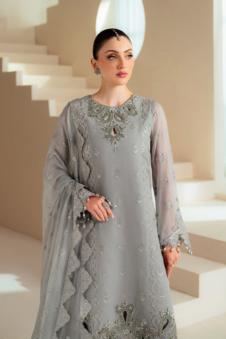 Alizeh Aymal Embroidered Chiffon Unstitched 3Pc Suit AF-BHM-4046-Ahvi