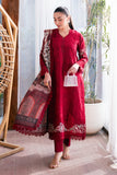 Neeshay Symphony Embroidered Lawn Unstitched 3Pc Suit - SCARLET