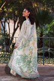 Neeshay Summer Lines Printkari Embroidered Lawn Unstitched 3Pc Suit - MEADOW MIST