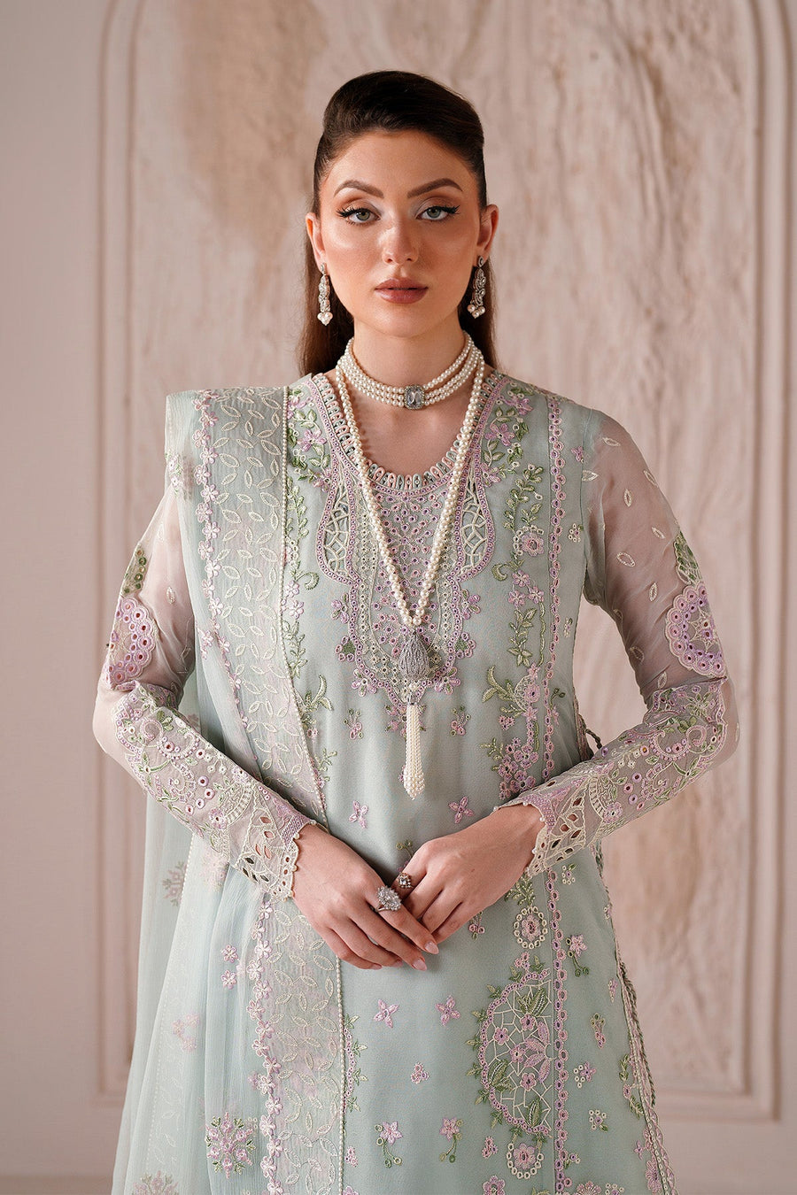Threads by Alizeh Embroidered Chiffon Unstitched 3Pc Suit AF-BDHG-5040-Nayla
