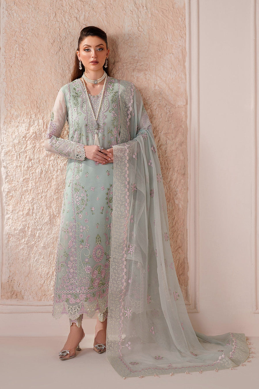 Threads by Alizeh Embroidered Chiffon Unstitched 3Pc Suit AF-BDHG-5040-Nayla