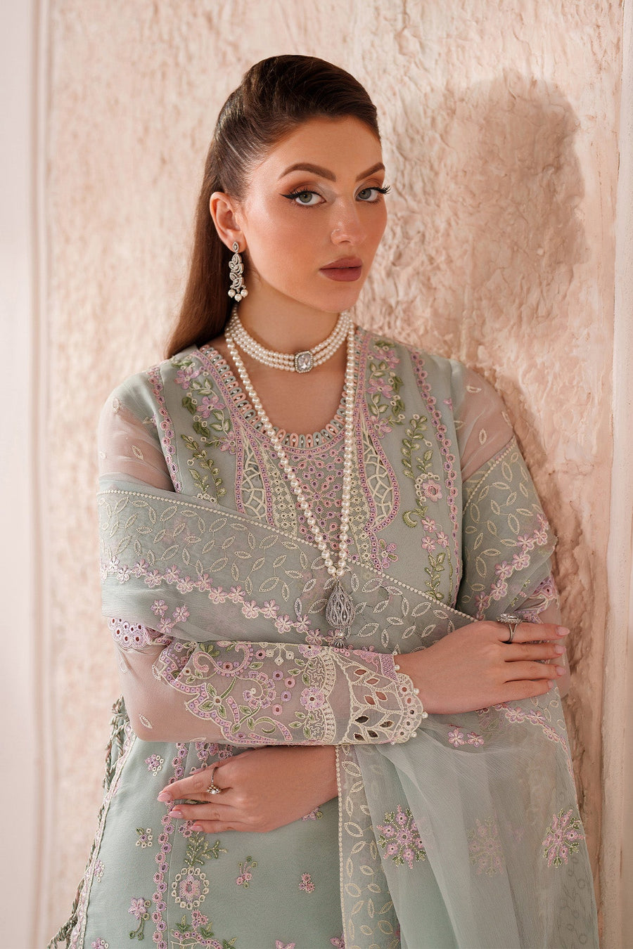 Threads by Alizeh Embroidered Chiffon Unstitched 3Pc Suit AF-BDHG-5040-Nayla