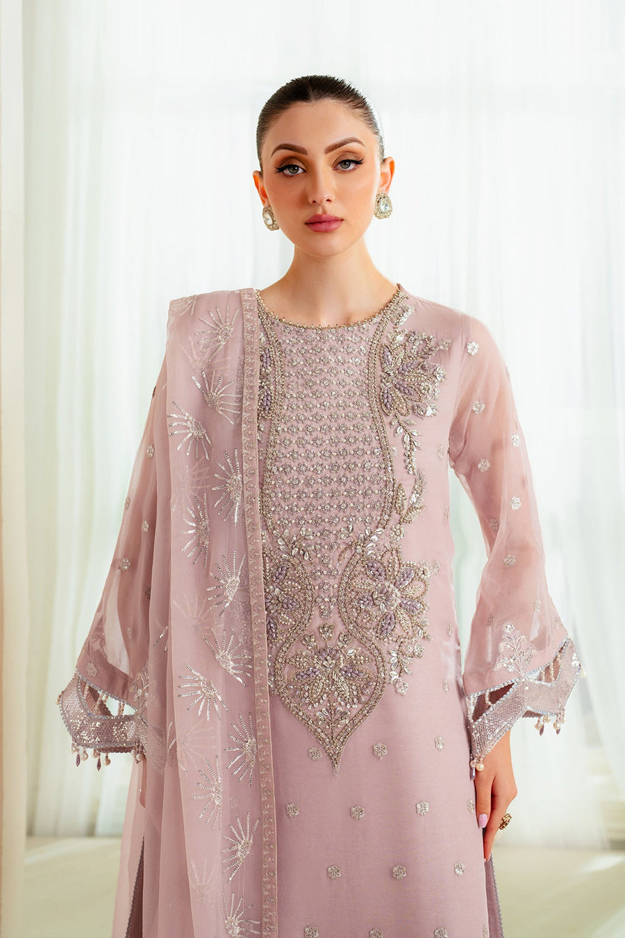 Alizeh Aymal Embroidered Chiffon Unstitched 3Pc Suit AF-BHM-4045-Sira