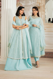 Zarif Nafees Sequins Embroidered Net Unstitched 3Pc Suit ZNAF - 04 KEREM