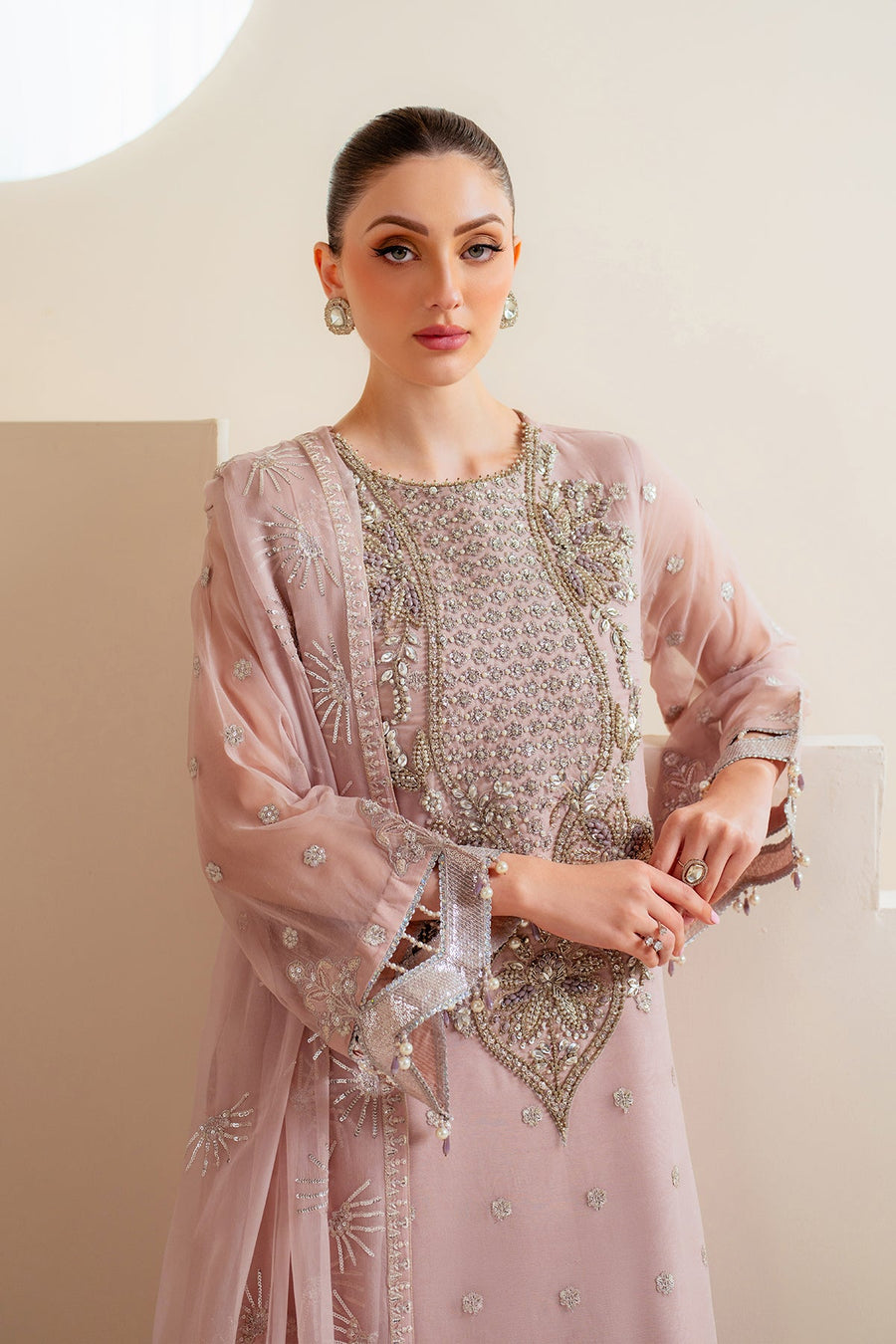 Alizeh Aymal Embroidered Chiffon Unstitched 3Pc Suit AF-BHM-4045-Sira