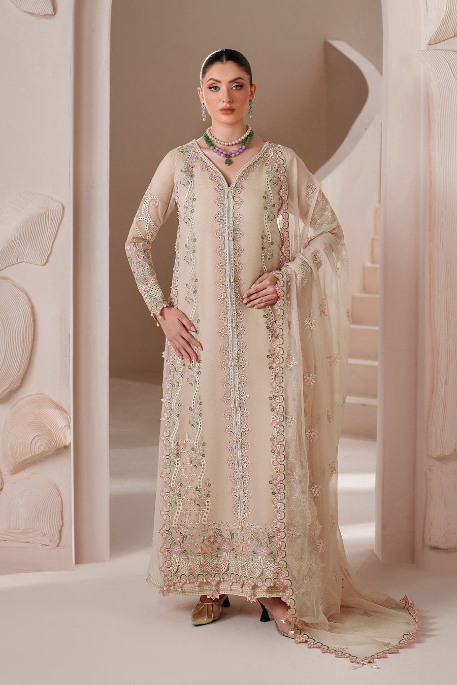 Threads by Alizeh Embroidered Chiffon Unstitched 3Pc Suit AF-BDHG-5037-Niora