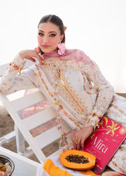 Kanwal Malik Mira Summer Lawn Unstitched Embroidered 3Pc Suit - Luna
