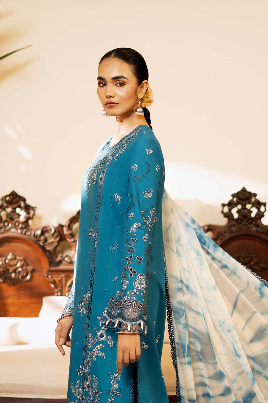 Zarposh Sajni Embroidered Lawn Unstitched 3Pc Suit - Azal