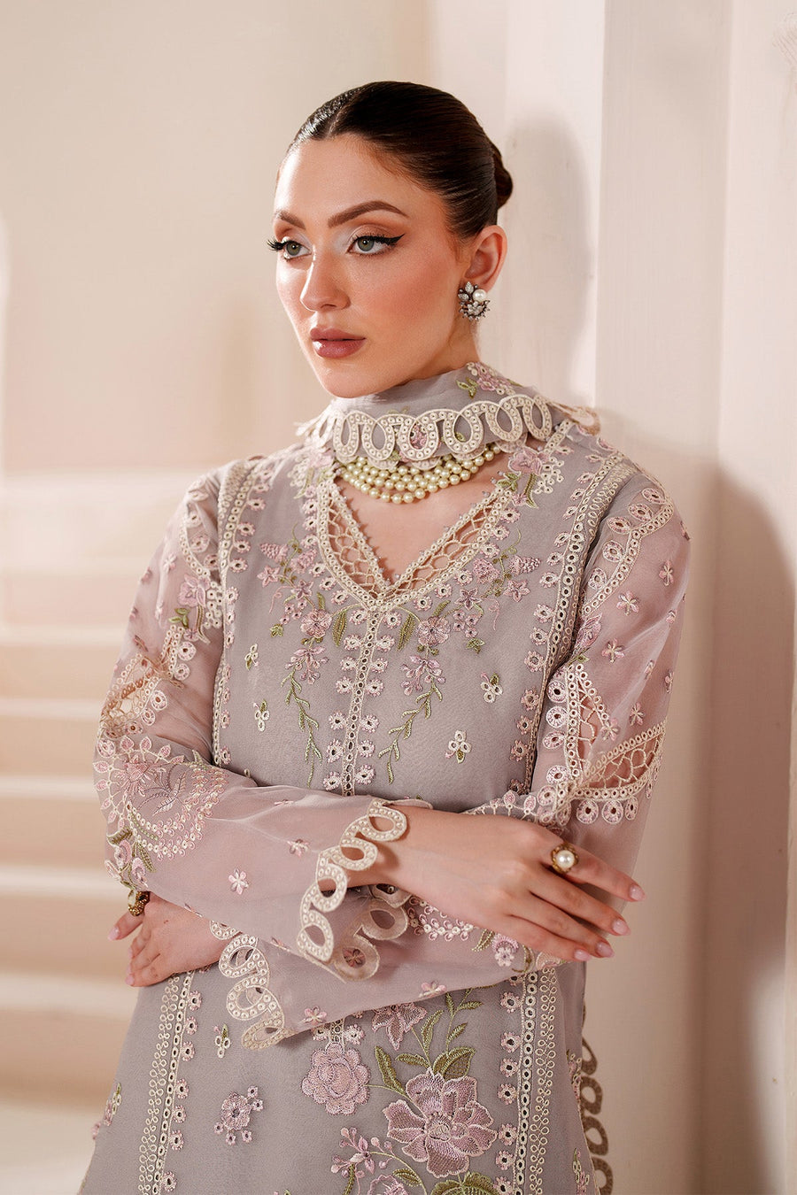 Threads by Alizeh Embroidered Chiffon Unstitched 3Pc Suit AF-BDHG-5044-Annie