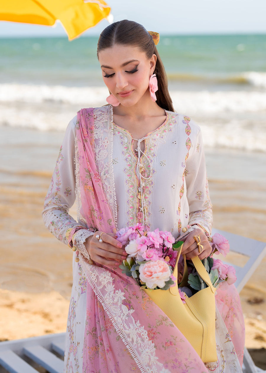 Kanwal Malik Mira Summer Lawn Unstitched Embroidered 3Pc Suit - Luna