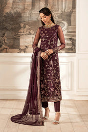 Zarif Formals Sequins Embroidered Net Unstitched 3Pc Suit ZFE-06 DAHLIA
