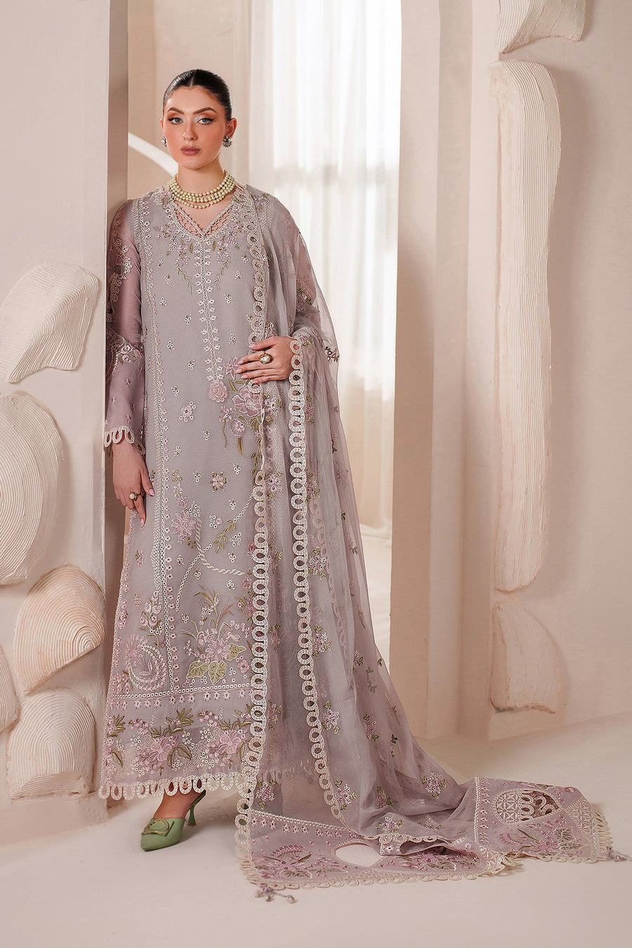Threads by Alizeh Embroidered Chiffon Unstitched 3Pc Suit AF-BDHG-5044-Annie