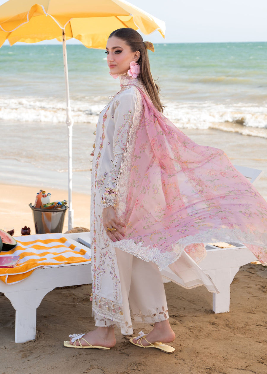 Kanwal Malik Mira Summer Lawn Unstitched Embroidered 3Pc Suit - Luna
