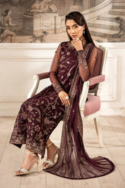 Zarif Formals Sequins Embroidered Net Unstitched 3Pc Suit ZFE-06 DAHLIA