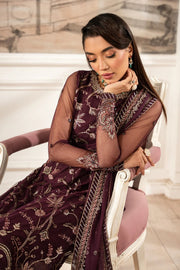 Zarif Formals Sequins Embroidered Net Unstitched 3Pc Suit ZFE-06 DAHLIA