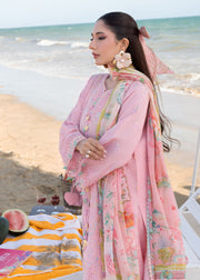 Kanwal Malik Mira Summer Lawn Unstitched Embroidered 3Pc Suit - Rosee