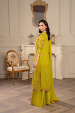 Hemstitch Embroidered Luxury Chiffon Unstitched 3Pc Suit - Parrot Green