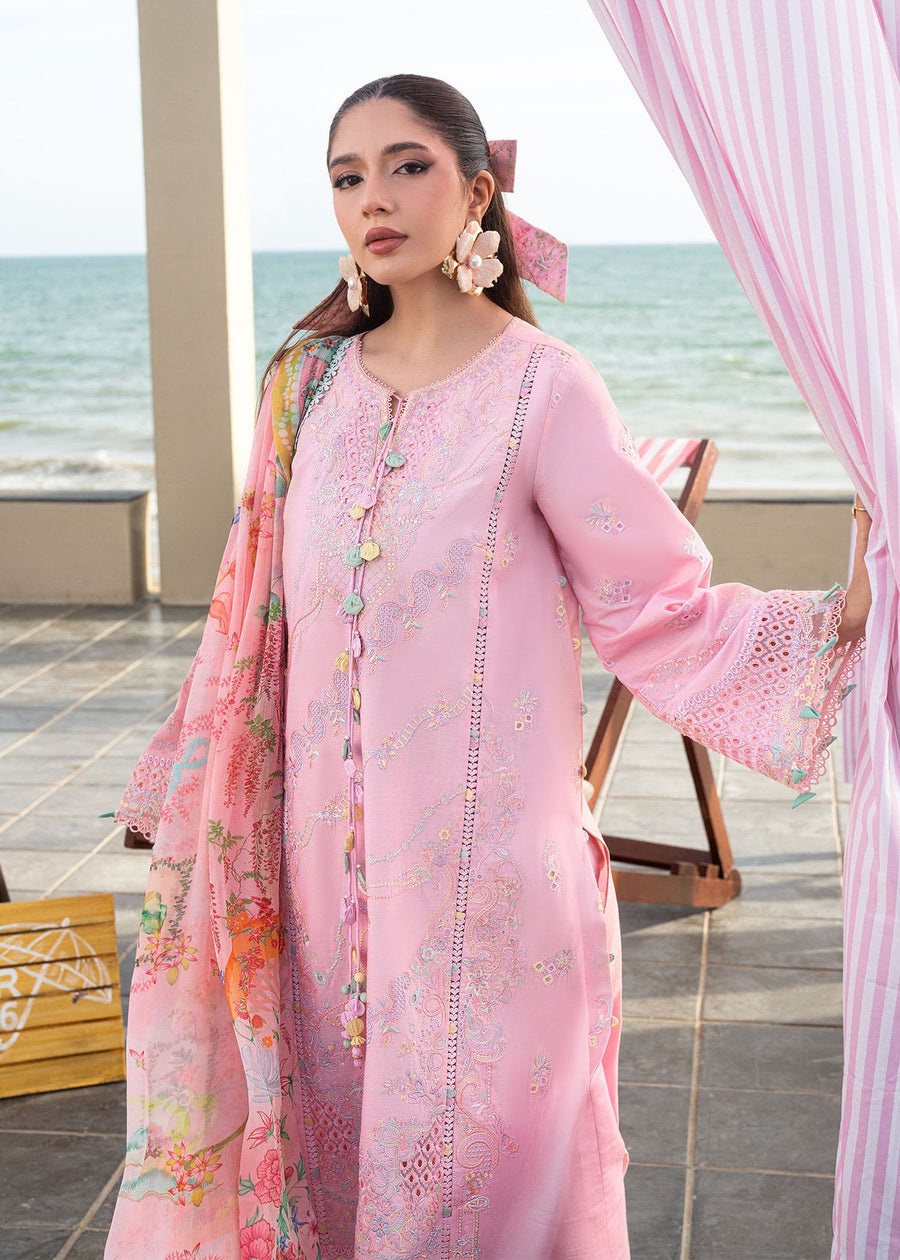 Kanwal Malik Mira Summer Lawn Unstitched Embroidered 3Pc Suit - Rosee