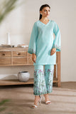 Zarposh Basic Pret Embroidered Cotton 2Pc Suit ( Ready To Wear ) - Aqua