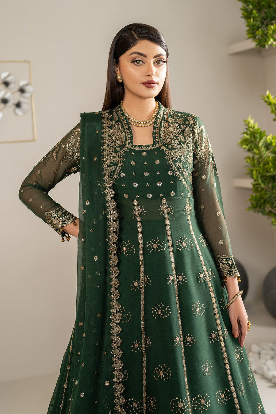 Alizeh Formals Embroidered Chiffon Unstitched 3Pc Suit AF-CH-2184-Elza