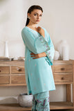 Zarposh Basic Pret Embroidered Cotton 2Pc Suit ( Ready To Wear ) - Aqua