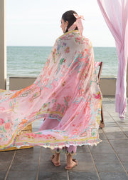 Kanwal Malik Mira Summer Lawn Unstitched Embroidered 3Pc Suit - Rosee