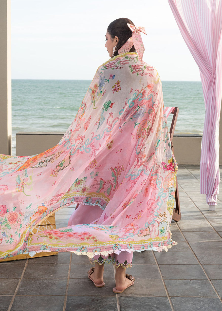 Kanwal Malik Mira Summer Lawn Unstitched Embroidered 3Pc Suit - Rosee