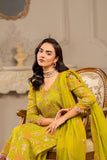 Hemstitch Embroidered Luxury Chiffon Unstitched 3Pc Suit - Parrot Green