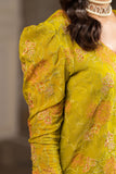 Hemstitch Embroidered Luxury Chiffon Unstitched 3Pc Suit - Parrot Green