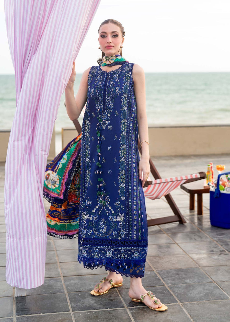 Kanwal Malik Mira Summer Lawn Unstitched Embroidered 3Pc Suit - Solene