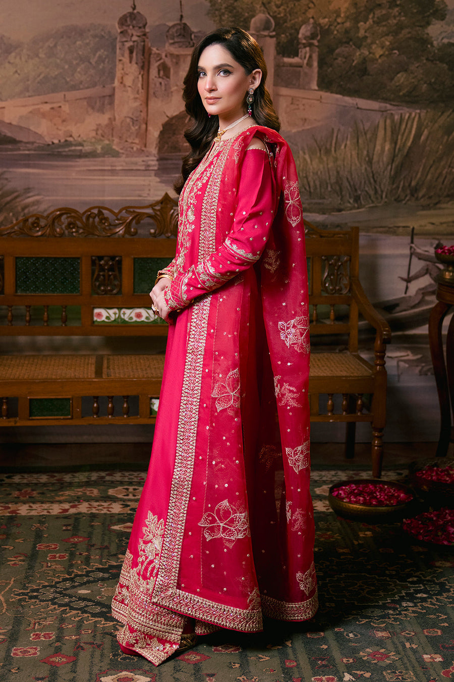 Neeshay Shagun Embroidered Raw Silk Unstitched 3Pc Suit - NARGIS