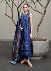 Kanwal Malik Mira Summer Lawn Unstitched Embroidered 3Pc Suit - Solene