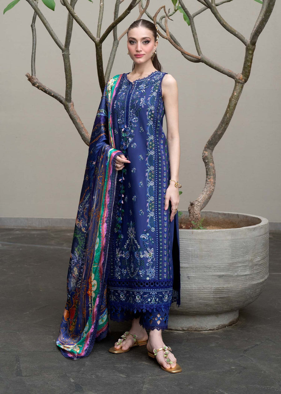 Kanwal Malik Mira Summer Lawn Unstitched Embroidered 3Pc Suit - Solene
