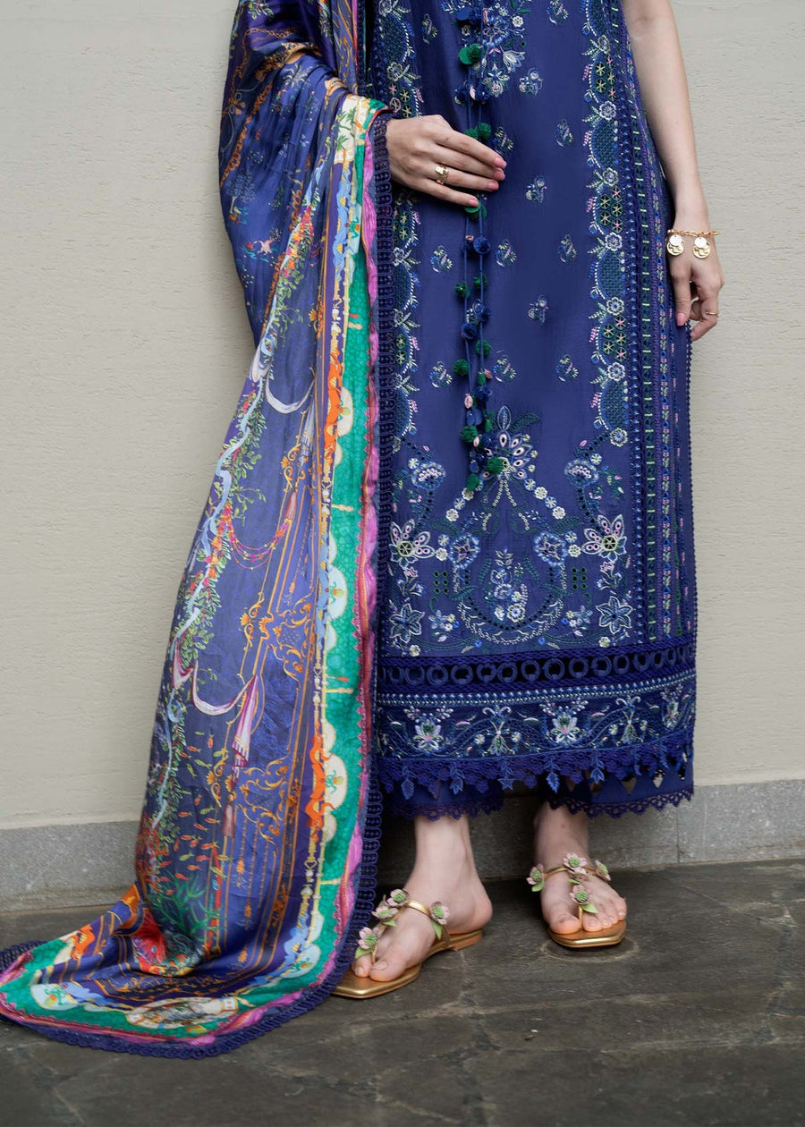 Kanwal Malik Mira Summer Lawn Unstitched Embroidered 3Pc Suit - Solene