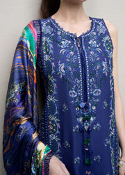 Kanwal Malik Mira Summer Lawn Unstitched Embroidered 3Pc Suit - Solene