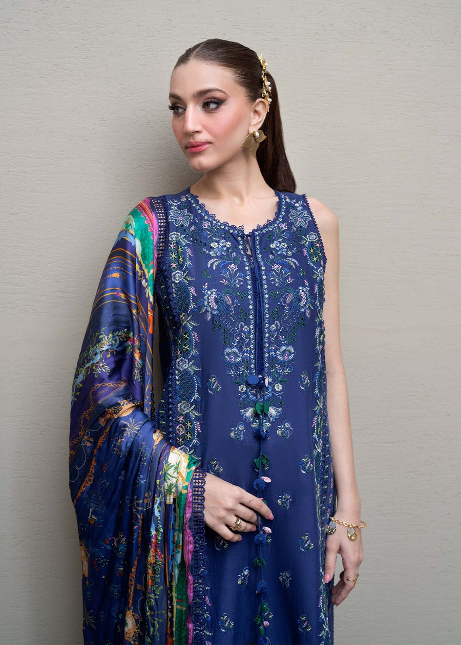 Kanwal Malik Mira Summer Lawn Unstitched Embroidered 3Pc Suit - Solene