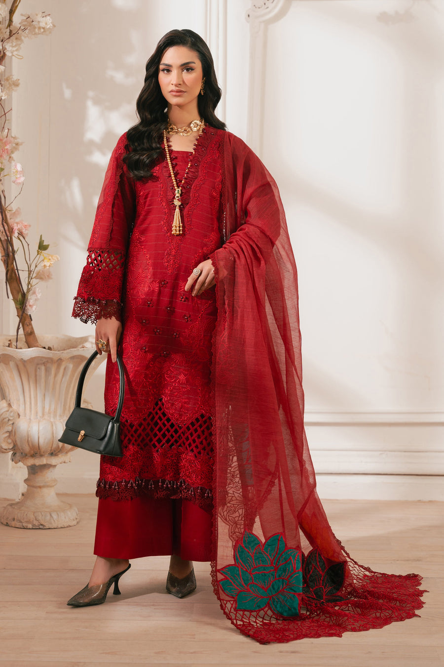 Zivah Apparel Unstitched Embroidered Luxury Lawn 3Pc Suit - Bella