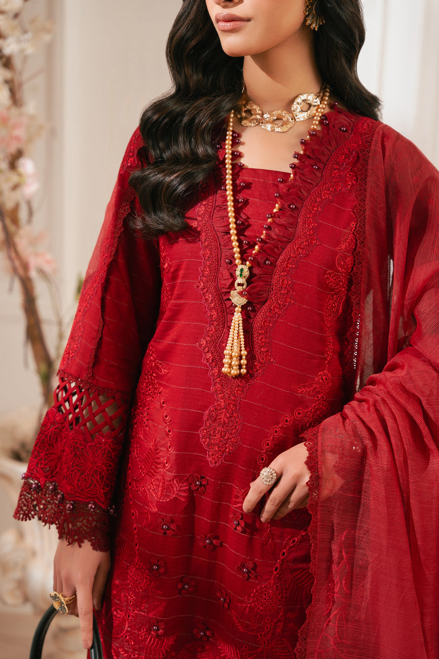 Zivah Apparel Unstitched Embroidered Luxury Lawn 3Pc Suit - Bella