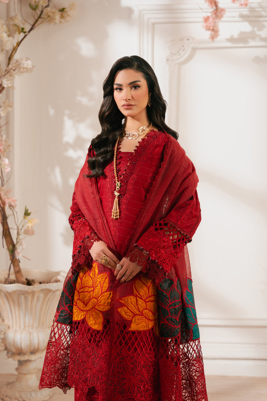 Zivah Apparel Unstitched Embroidered Luxury Lawn 3Pc Suit - Bella