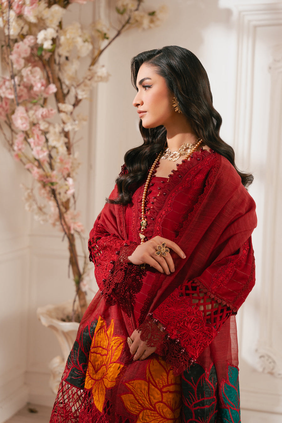 Zivah Apparel Unstitched Embroidered Luxury Lawn 3Pc Suit - Bella