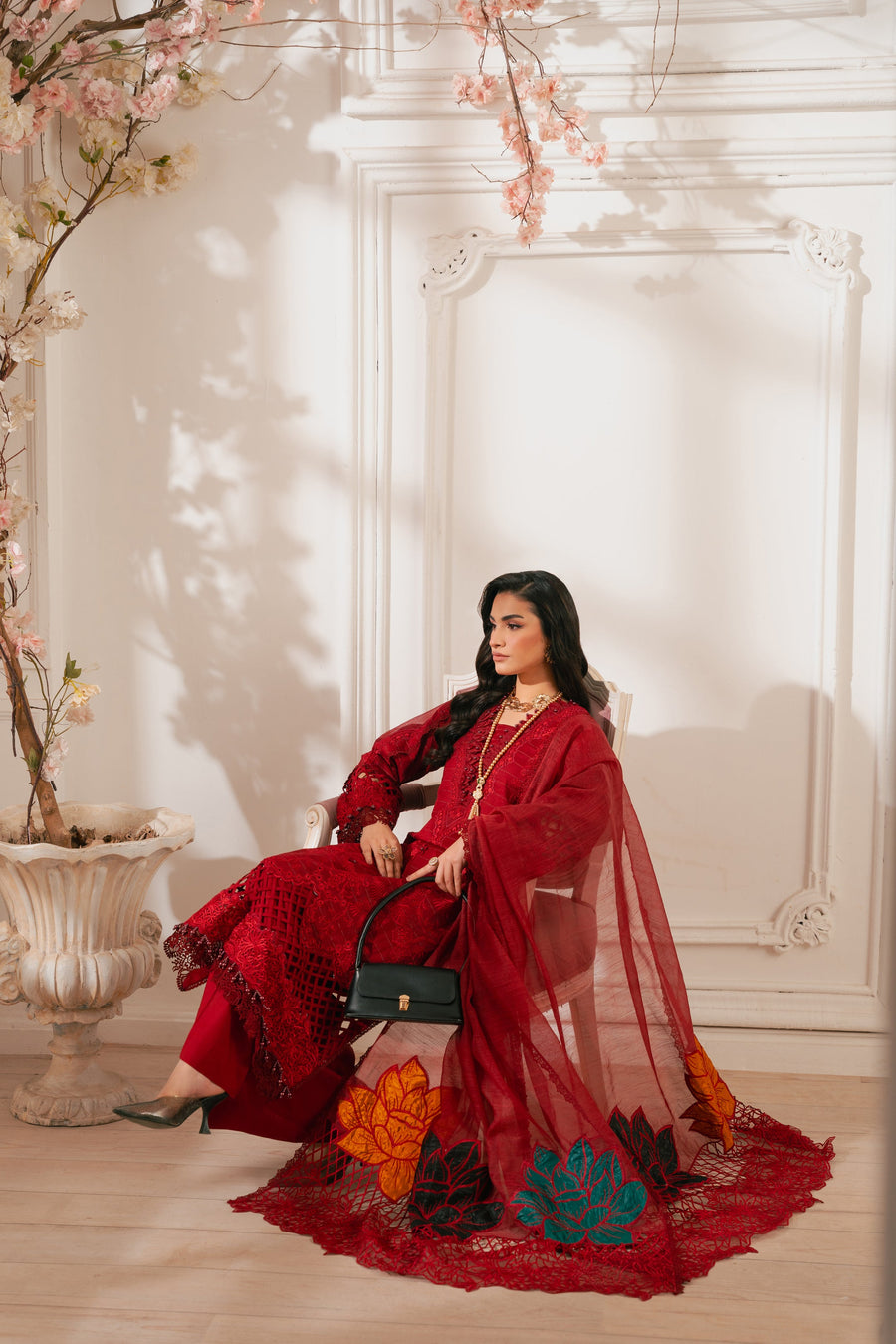 Zivah Apparel Unstitched Embroidered Luxury Lawn 3Pc Suit - Bella