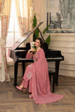 Hemstitch Embroidered Luxury Chiffon Unstitched 3Pc Suit - Blush Pink