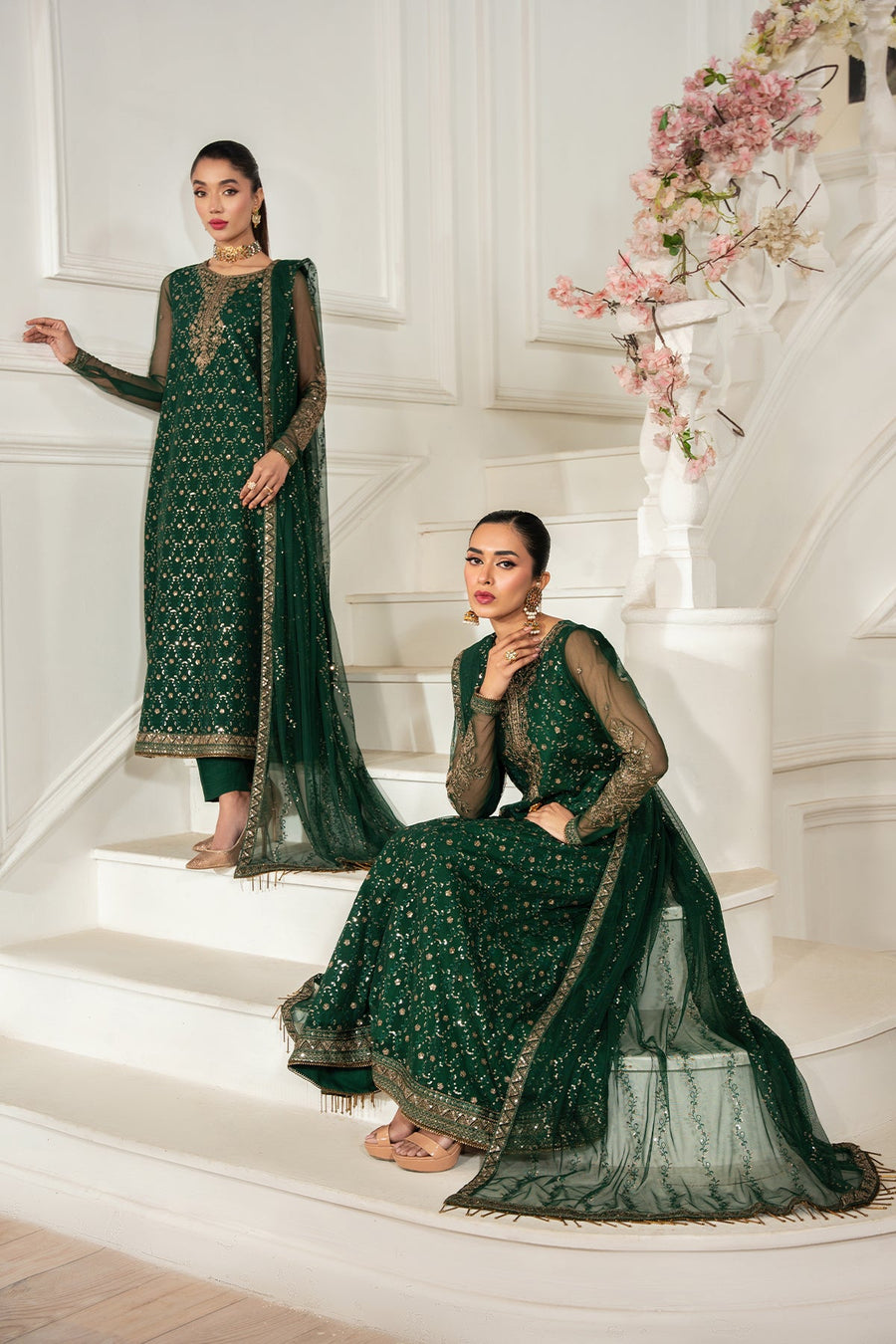 Zarif Nafees Sequins Embroidered Net Unstitched 3Pc Suit ZNAF - 03 MELISA