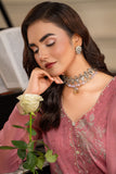 Hemstitch Embroidered Luxury Chiffon Unstitched 3Pc Suit - Blush Pink