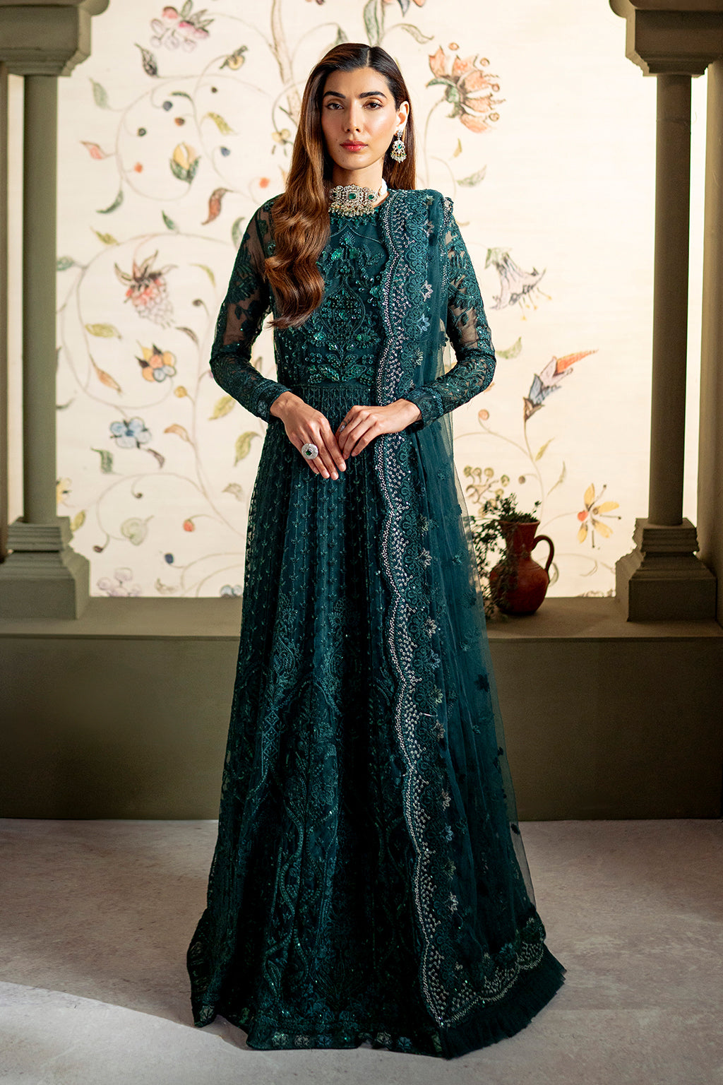 Neeshay Parinaaz Unstitched Wedding Formal Net Dress - SHAHANA Neeshay Parinaaz Unstitched Wedding Formal Net Dress - SHAHANA