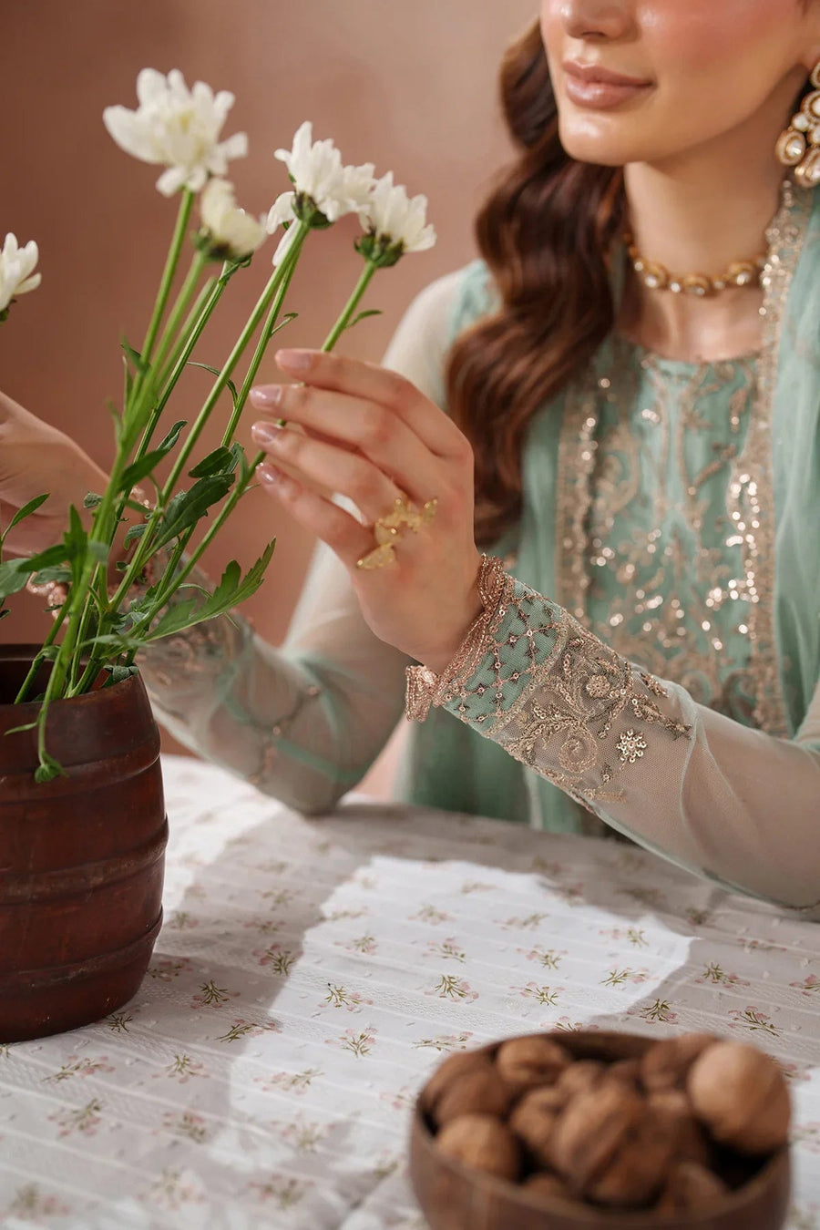 Zarif Mahrosh Embroidered Net Unstitched 3Pc Suit UNST-MUF-05 ZARQA