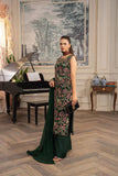 Hemstitch Embroidered Luxury Chiffon Unstitched 3Pc Suit - Jade