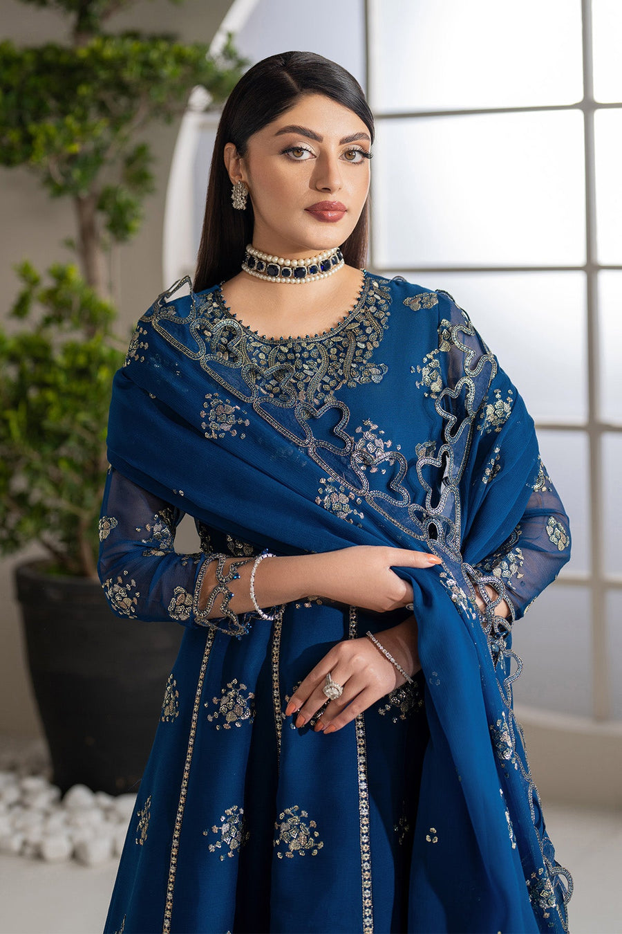 Alizeh Formals Embroidered Chiffon Unstitched 3Pc Suit AF-CH-2186-Pernia