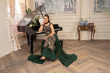 Hemstitch Embroidered Luxury Chiffon Unstitched 3Pc Suit - Jade