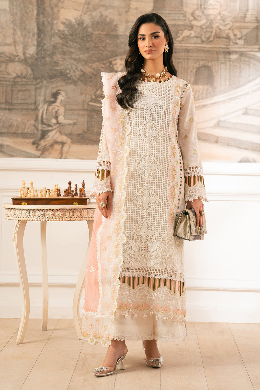 Zivah Apparel Unstitched Embroidered Luxury Lawn 3Pc Suit - Lilium